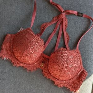 Coral Pink Lined Demi Dream Angels Victoria Secret Bra NWT 34B